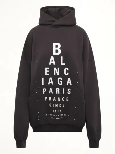 Balenciaga Optical Black Washed Oversized Hoodie
