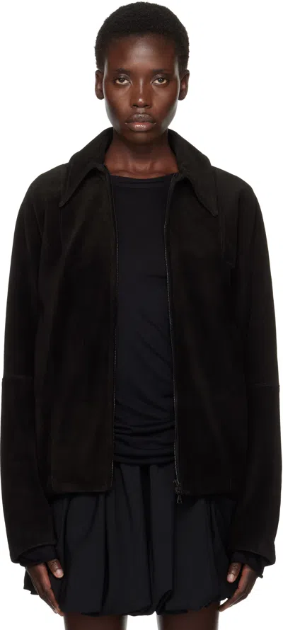 Aaron Esh Black Pigskin Suede Jacket