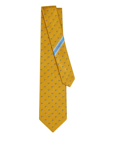 Ferragamo Two Tone Gancini Jacquard Tie