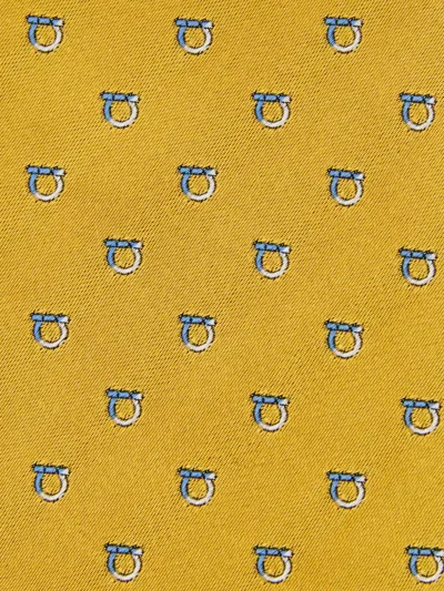 Ferragamo Two Tone Gancini Jacquard Tie