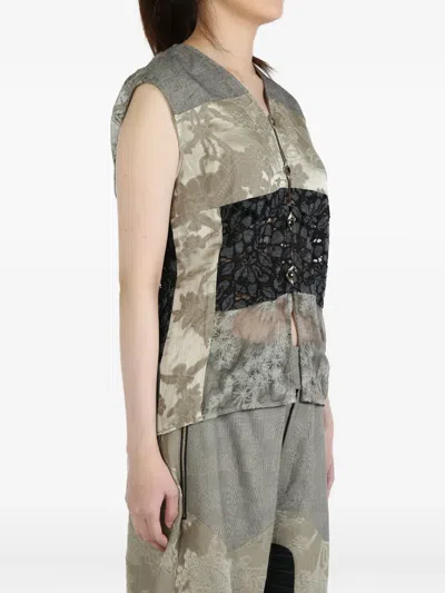 Communs Floral Embroidered Button-up Top