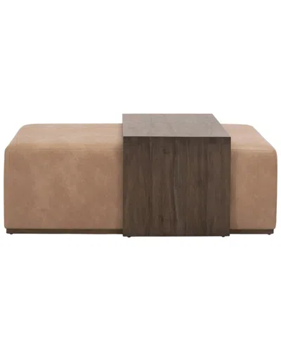 Essentials For Living Dovetail Upholstered Coffee Table In Brown