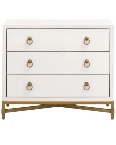 Essentials For Living Strand Shagreen 3-drawer Nightstand In White