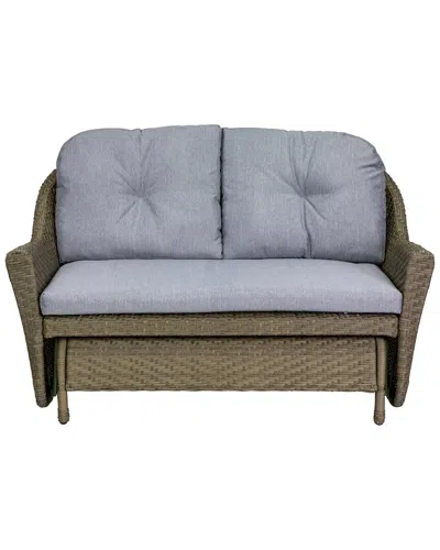 Northlight 46in Wicker Deep Seated Double Glider With Cushions