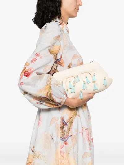 Themoirè Textured Bag With Paper Fringes