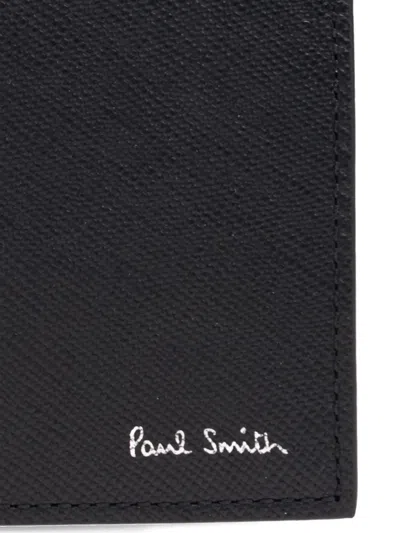 Paul Smith Textured Leather Bifold Wallet With Embossed Signature
