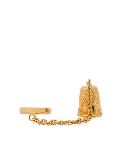 Moschino Thimble-charm Ring In Gold