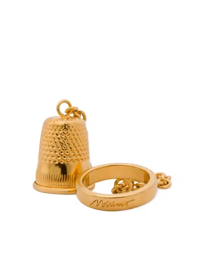 Moschino Thimble-charm Ring In Gold