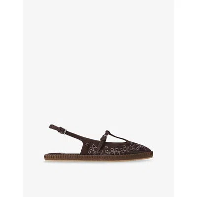 Jimmy Choo Aimee Suede Slingback Espadrille Flats In Brown