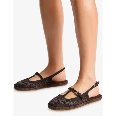Jimmy Choo Aimee Suede Slingback Espadrille Flats In Brown