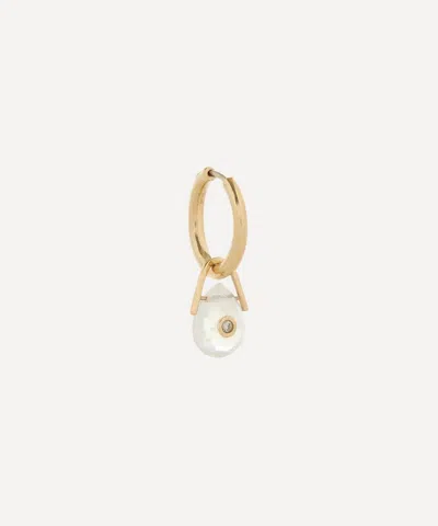 Pascale Monvoisin 9ct Gold Orso Moonstone And Diamond Drop Earring