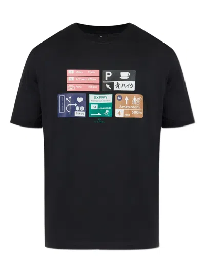 Ps By Paul Smith Regular Fit T-shirt In Black