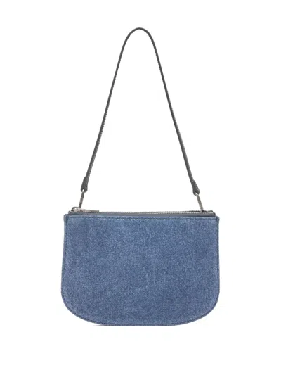 Diesel Denim Bag With Prominent Logo And Sleek Accents In Blue
