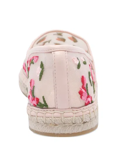 Stuart Weitzman Bareitall Floral Embroidery Espadrille Flat In Pink