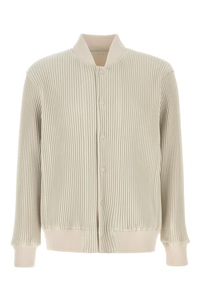 Issey Miyake Off White Polyester Bomber Jacket