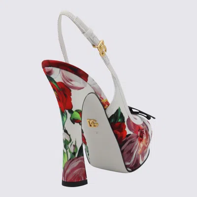 Dolce & Gabbana Satin Pumps With Floral Print And Bow