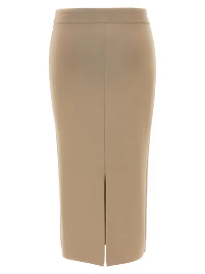 Max Mara Ribbed Texture Midi Length Elastic Waistband Skirt