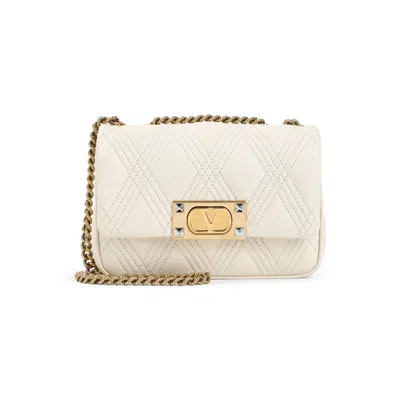 Valentino Garavani Valentino Quilted Nappa Leather Shoulder Bag In Neutrals