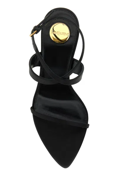 Saint Laurent Women Tallulah 110 Satin Sandals With Sculptural Wedge Heel In Multi