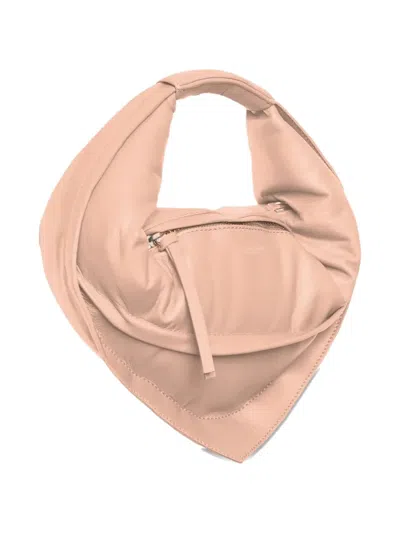 Federico Cina 'tortellino' Pink Midi Handbag With Adjustable And Removable Shoulder Strap And Logo Lettering On Th In Pink