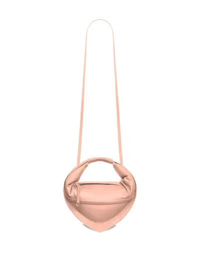 Federico Cina 'tortellino' Pink Midi Handbag With Adjustable And Removable Shoulder Strap And Logo Lettering On Th In Pink