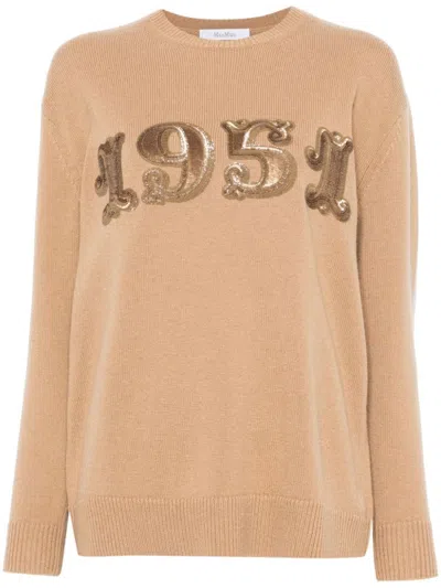 Max Mara Camel Wool And Cashmere Plata Sweater