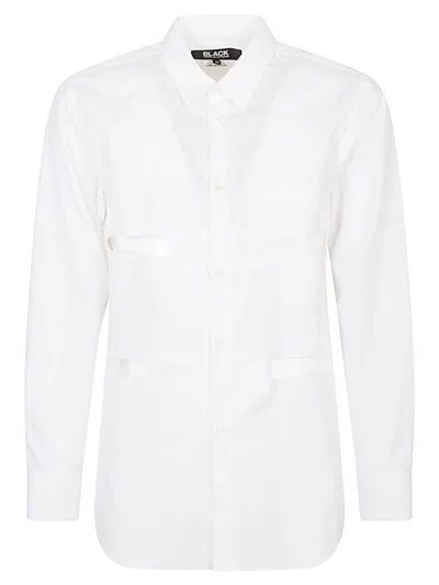 Comme Des Garçons Cotton Shirt Cut-out Long Sleeves In White