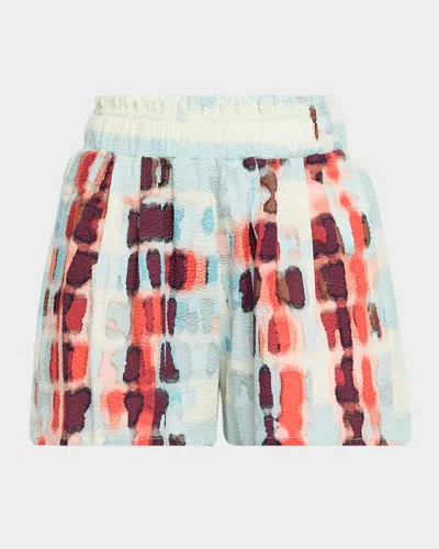 Silvia Tcherassi Giorgio Printed Cotton-stretch Pull-on Shorts In Multi