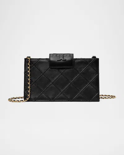 Tory Burch Mini Fleming Soft Quilted Leather Wallet On A Chain