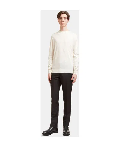Aiezen Crew-neck Knitted Sweater In White