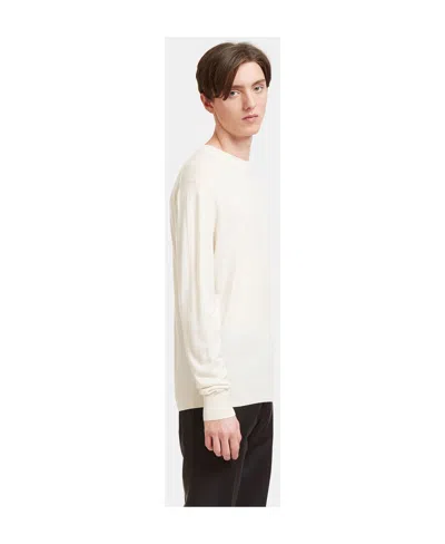 Aiezen Crew-neck Knitted Sweater In White