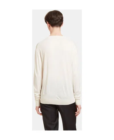 Aiezen Crew-neck Knitted Sweater In White
