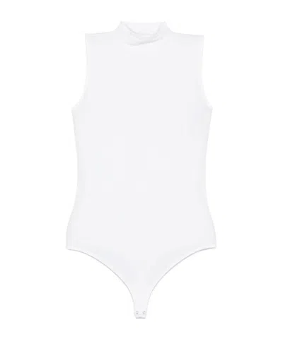 Wolford Fitted White Turtleneck Bodysuit