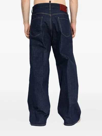 Dsquared2 Indigo Wide-leg Denim Jeans In Blue