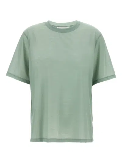 Victoria Beckham Embroidered Logo Crew Neck T-shirt In Green