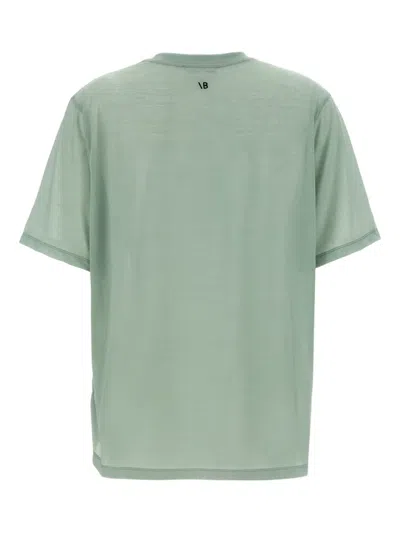 Victoria Beckham Embroidered Logo Crew Neck T-shirt In Green