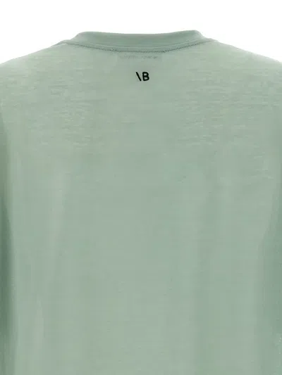 Victoria Beckham Embroidered Logo Crew Neck T-shirt In Green
