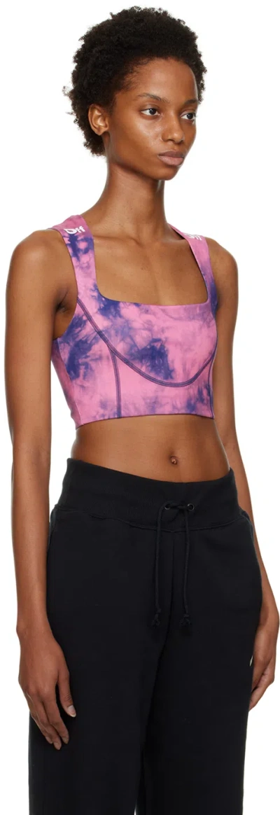 Off-white Pink Tie-dye Sport Bra In Multi