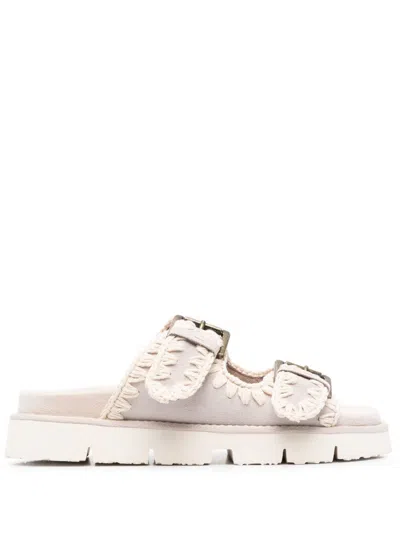 Mou Bio With Buckles Sandals In Neutral