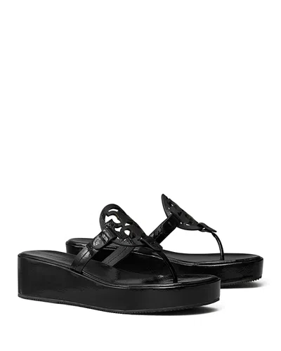 Tory Burch Black Miller Wedge Sandals