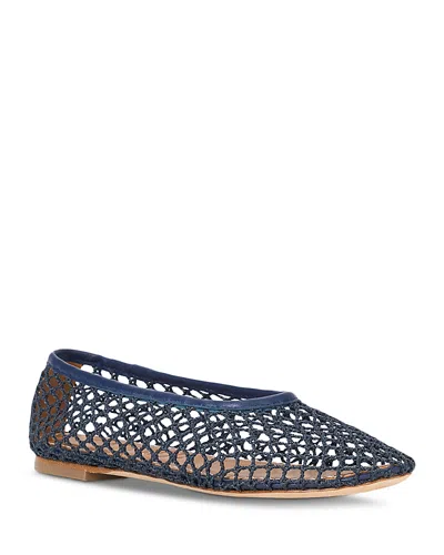 Staud Alba Ballet Flats Navy In Blue
