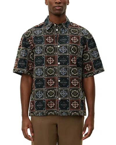 Les Deux Larry Tile Print Cotton Shirt