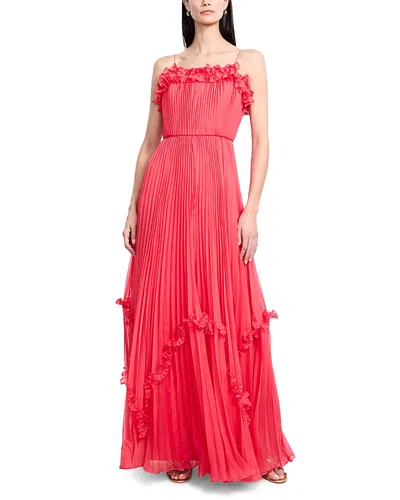 Bcbgmaxazria Sleeveless Pleated Ruffle-trim Gown