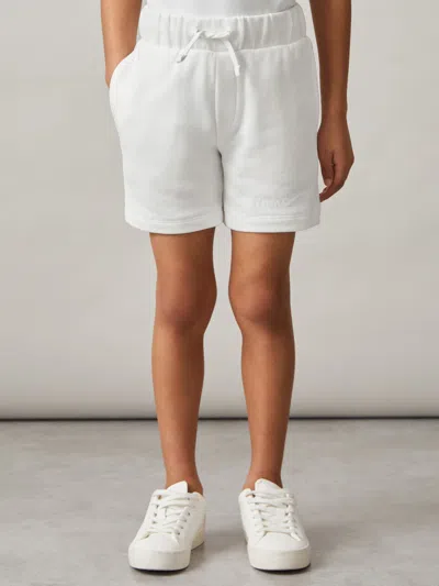 Reiss Off White 9-13 Yrs Cotton Brand-embroidered Shorts