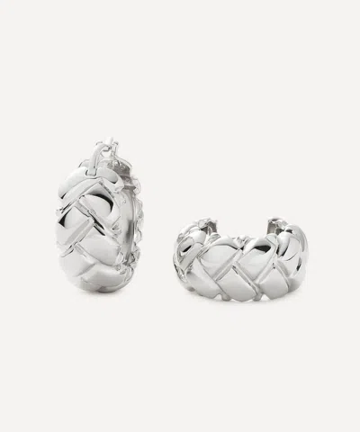 Missoma X Lucy Williams Waffle Mini Rhodium-plated Hoop Earrings