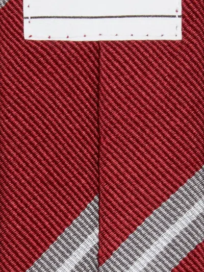Thom Browne Diagonal Striped Silk Tie With Slim Width