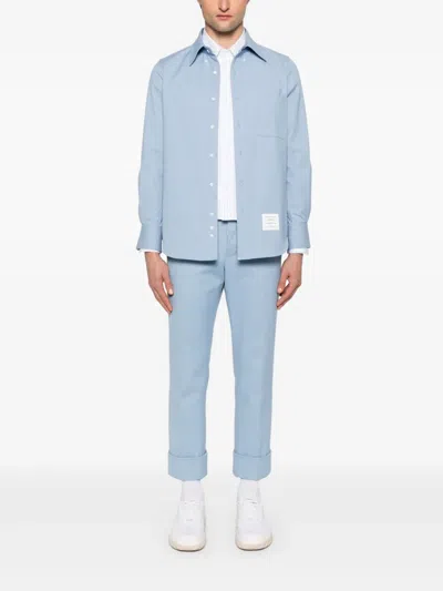 Thom Browne Light Blue Cotton Button-down Shirt