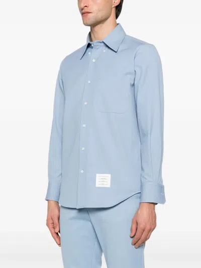 Thom Browne Light Blue Cotton Button-down Shirt