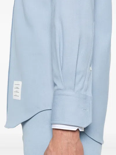 Thom Browne Light Blue Cotton Button-down Shirt