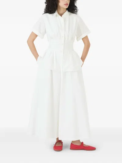 Rosie Assoulin Boogie Woogie Bugle Boy Cotton-poplin Maxi Shirt Dress In White